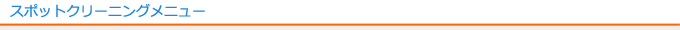 スポットクリーニングメニュー